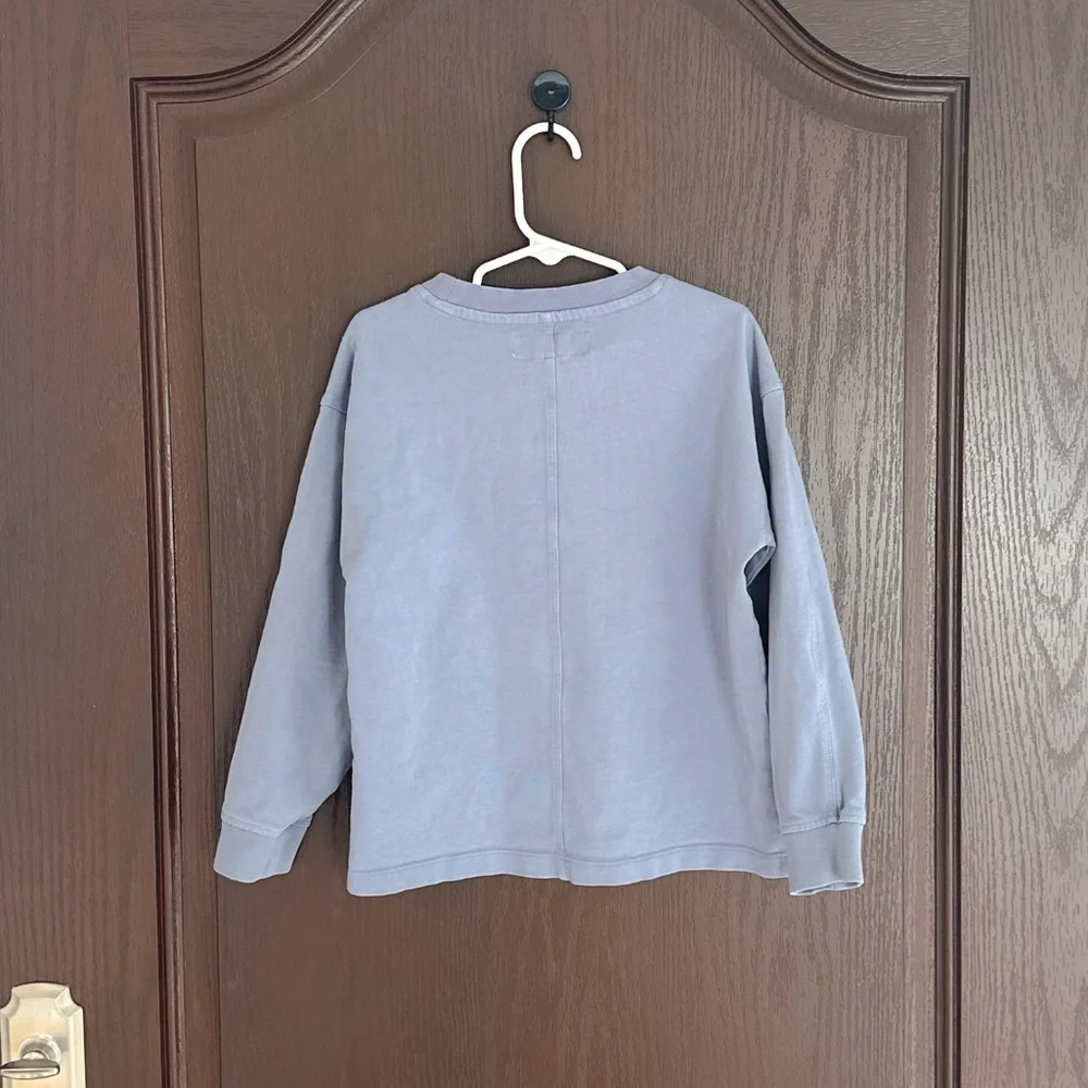 3/$15 Zara Boys Long Sleeve T-Shirt Blue Crewneck Top Size 6-7Y Cotton Blend